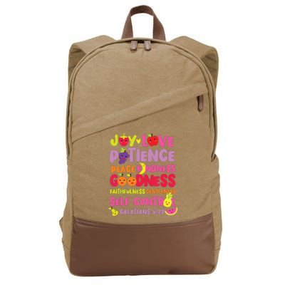 Christian Bible Verse Fruit Of The Spirit Galatians Cotton Canvas Backpack