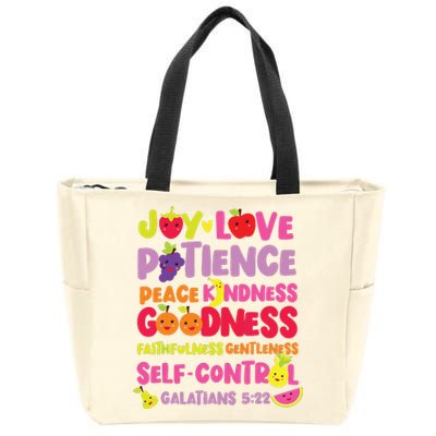 Christian Bible Verse Fruit Of The Spirit Galatians Zip Tote Bag