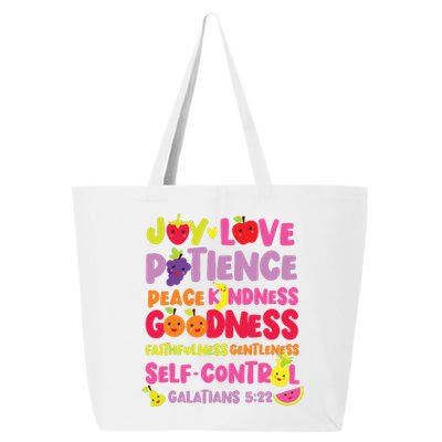 Christian Bible Verse Fruit Of The Spirit Galatians 25L Jumbo Tote