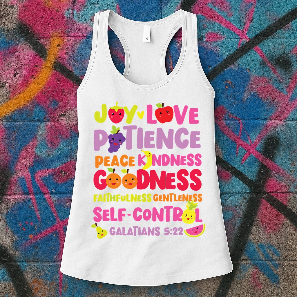 Christian Bible Verse Fruit Of The Spirit Galatians Womens Tank Top