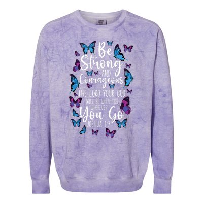 Christian Bible Verse Quote Butterfly Joshua 19 Colorblast Crewneck Sweatshirt