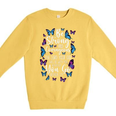 Christian Bible Verse Quote Butterfly Joshua 19 Premium Crewneck Sweatshirt