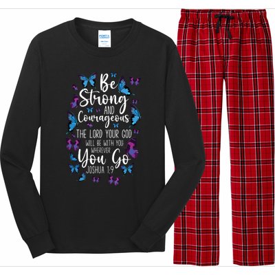 Christian Bible Verse Quote Butterfly Joshua 19 Long Sleeve Pajama Set