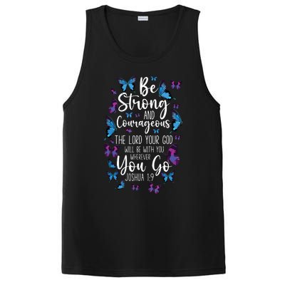 Christian Bible Verse Quote Butterfly Joshua 19 PosiCharge Competitor Tank