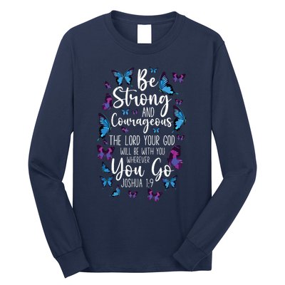 Christian Bible Verse Quote Butterfly Joshua 19 Long Sleeve Shirt