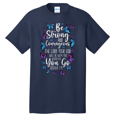 Christian Bible Verse Quote Butterfly Joshua 19 Tall T-Shirt