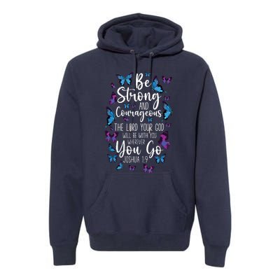 Christian Bible Verse Quote Butterfly Joshua 19 Premium Hoodie