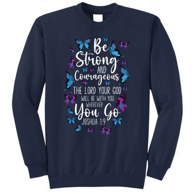 Christian Bible Verse Quote Butterfly Joshua 19 Tall Sweatshirt