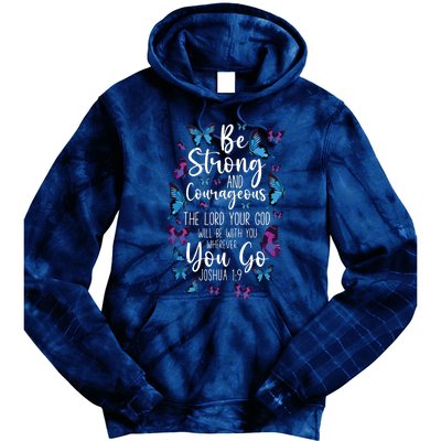 Christian Bible Verse Quote Butterfly Joshua 19 Tie Dye Hoodie