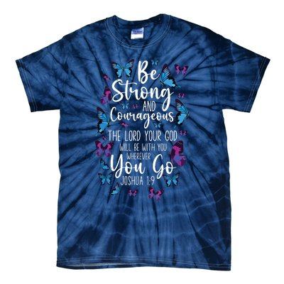 Christian Bible Verse Quote Butterfly Joshua 19 Tie-Dye T-Shirt