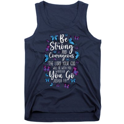 Christian Bible Verse Quote Butterfly Joshua 19 Tank Top