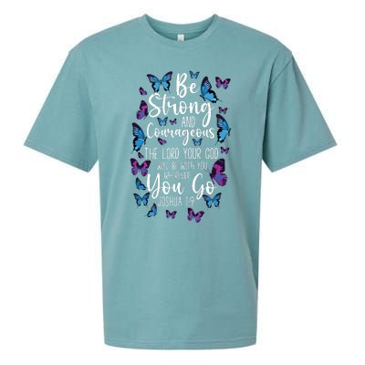 Christian Bible Verse Quote Butterfly Joshua 19 Sueded Cloud Jersey T-Shirt