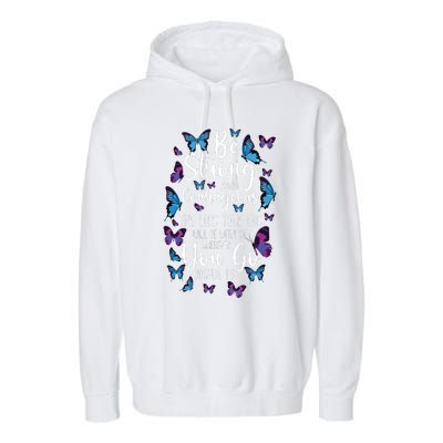 Christian Bible Verse Quote Butterfly Joshua 19 Garment-Dyed Fleece Hoodie