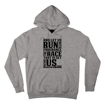 Christian Bible Verse Let Us Run With Endurance Running Gift Tall Hoodie