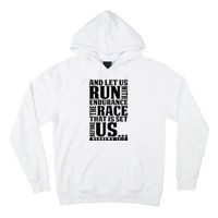 Christian Bible Verse Let Us Run With Endurance Running Gift Hoodie