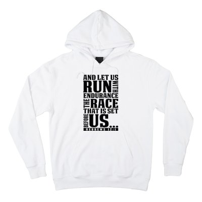 Christian Bible Verse Let Us Run With Endurance Running Gift Hoodie