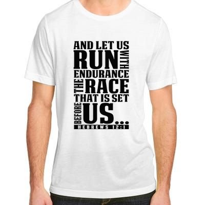 Christian Bible Verse Let Us Run With Endurance Running Gift Adult ChromaSoft Performance T-Shirt