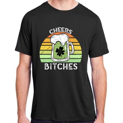 Cheers Bitches Vintage Saint Patricks Retro Beer Ing Cute Gift Adult ChromaSoft Performance T-Shirt