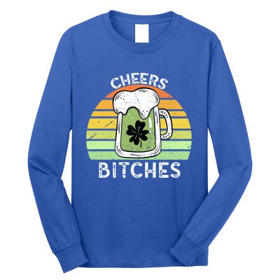 Cheers Bitches Vintage Saint Patricks Retro Beer Ing Cute Gift Long Sleeve Shirt