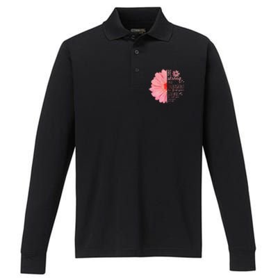 Christian Bible Verse Joshua 19 Flower Performance Long Sleeve Polo