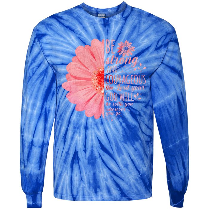 Christian Bible Verse Joshua 19 Flower Tie-Dye Long Sleeve Shirt