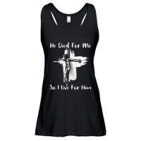 Christian Bible Verse Jesus Died For Me Ladies Essential Flowy Tank