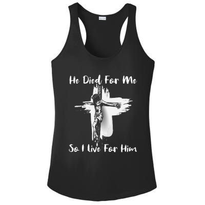 Christian Bible Verse Jesus Died For Me Ladies PosiCharge Competitor Racerback Tank