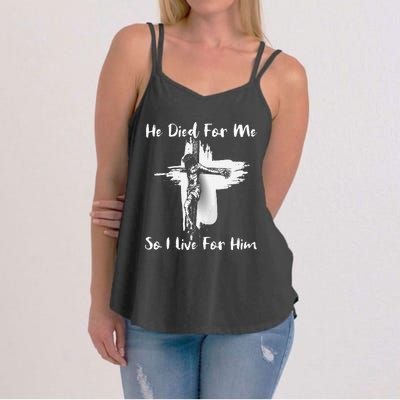 Christian Bible Verse Jesus Died For Me Women's Strappy Tank