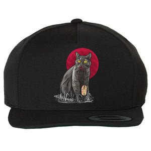 Cat Bloody Vampire Mouse Halloween Spooky Horror Outfit Wool Snapback Cap