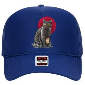 Cat Bloody Vampire Mouse Halloween Spooky Horror Outfit High Crown Mesh Back Trucker Hat