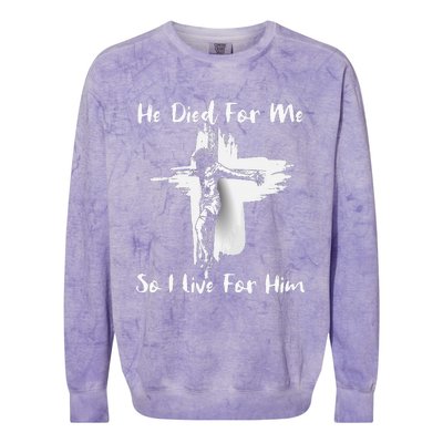 Christian Bible Verse Jesus Died For Me Colorblast Crewneck Sweatshirt