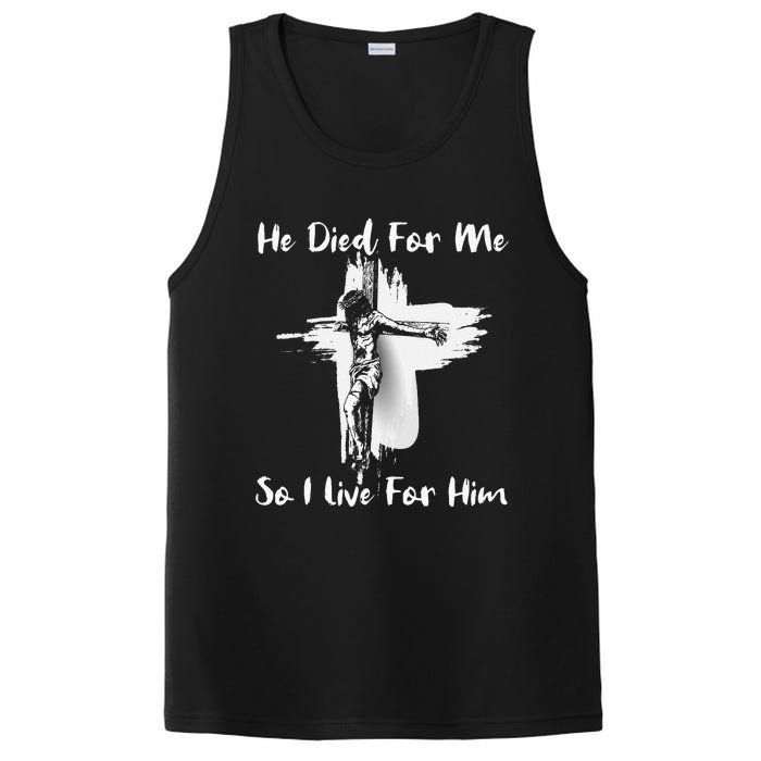 Christian Bible Verse Jesus Died For Me PosiCharge Competitor Tank