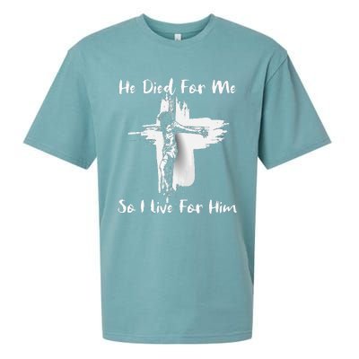 Christian Bible Verse Jesus Died For Me Sueded Cloud Jersey T-Shirt