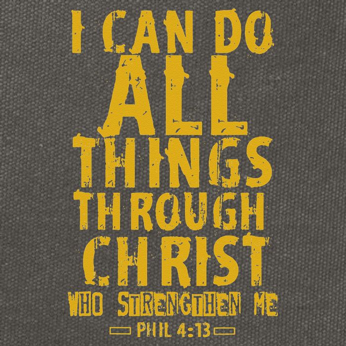 Christian Bible Verse Quote Jesus Christ Philippians 413 Cotton Canvas Backpack