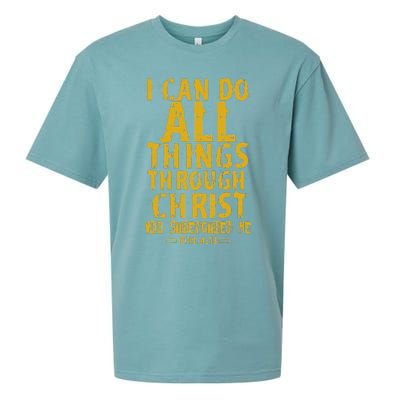 Christian Bible Verse Quote Jesus Christ Philippians 413 Sueded Cloud Jersey T-Shirt