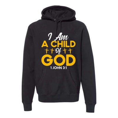 Christian Bible Verse John 31 Child Of God Cross Premium Hoodie