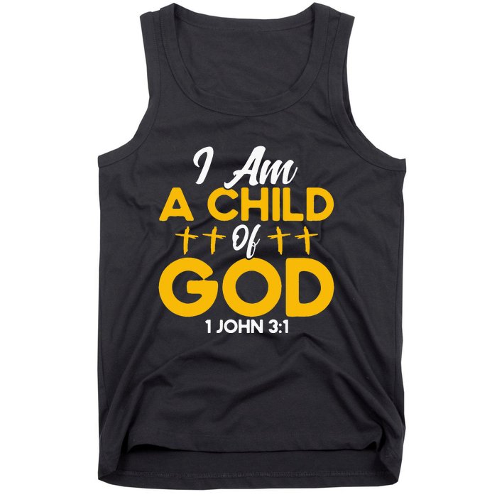 Christian Bible Verse John 31 Child Of God Cross Tank Top