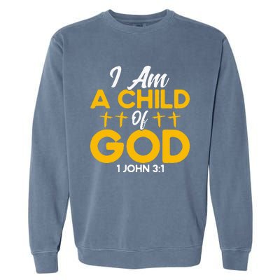 Christian Bible Verse John 31 Child Of God Cross Garment-Dyed Sweatshirt