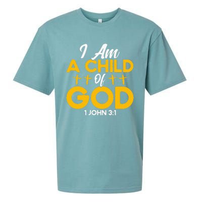 Christian Bible Verse John 31 Child Of God Cross Sueded Cloud Jersey T-Shirt