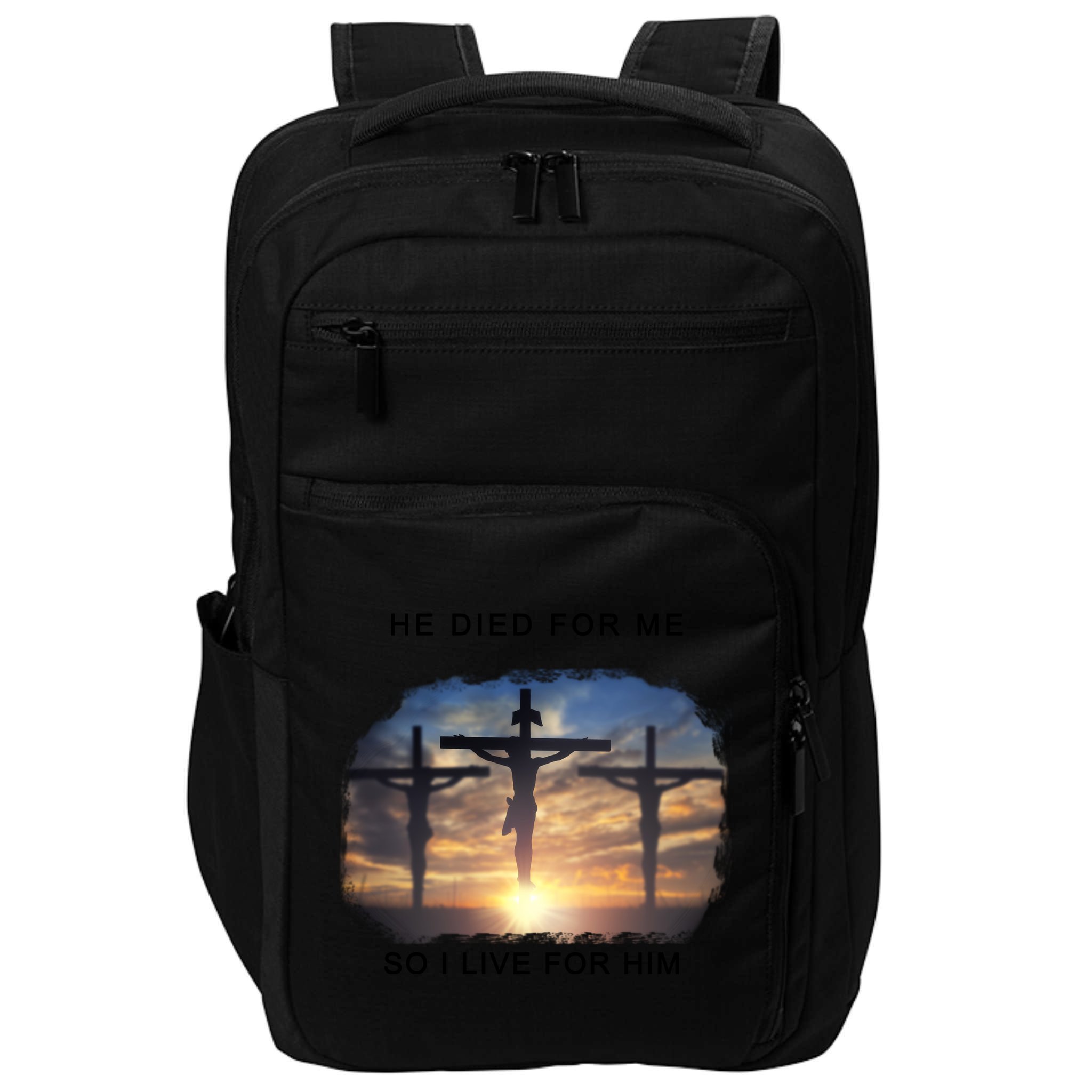 Christian Bible Verse Jesus Died For Me Impact Tech Backpack