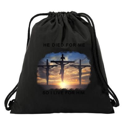 Christian Bible Verse Jesus Died For Me Drawstring Bag