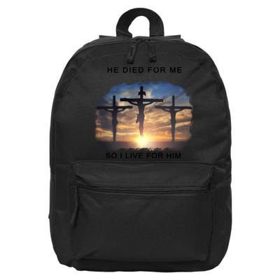 Christian Bible Verse Jesus Died For Me 16 in Basic Backpack