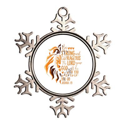 Christian Bible Verse Joshua 19 Lion Metallic Star Ornament