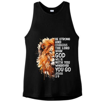 Christian Bible Verse Lion Of Judah Jesus God Ladies PosiCharge Tri-Blend Wicking Tank