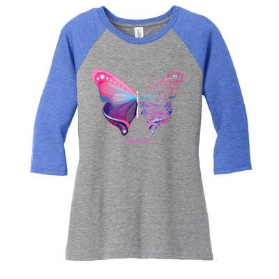 Christian Bible Verse Proverbs 31:25 Butterfly Gift Women's Tri-Blend 3/4-Sleeve Raglan Shirt