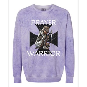 Christian Bible Verse Religious Funny Gift Prayer Warrior Cool Gift Colorblast Crewneck Sweatshirt