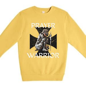 Christian Bible Verse Religious Funny Gift Prayer Warrior Cool Gift Premium Crewneck Sweatshirt