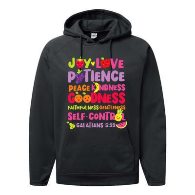 Christian Bible Verse Fruit Of The Spirit Galatians 522 Performance Fleece Hoodie