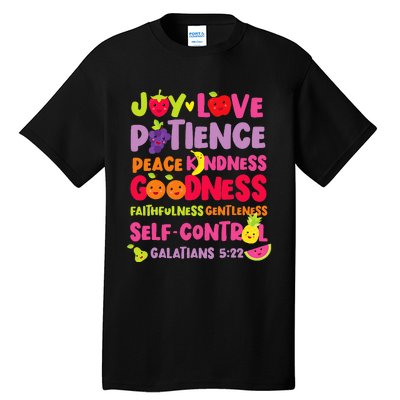 Christian Bible Verse Fruit Of The Spirit Galatians 522 Tall T-Shirt