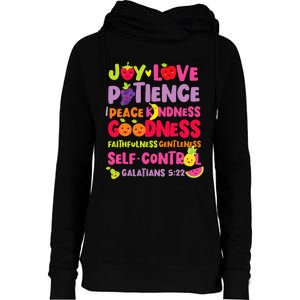 Christian Bible Verse Fruit Of The Spirit Galatians 522 Womens Funnel Neck Pullover Hood